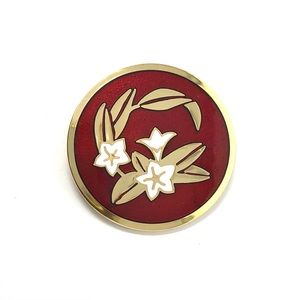 Rivest vintage modernist enamel flower brooch / pin